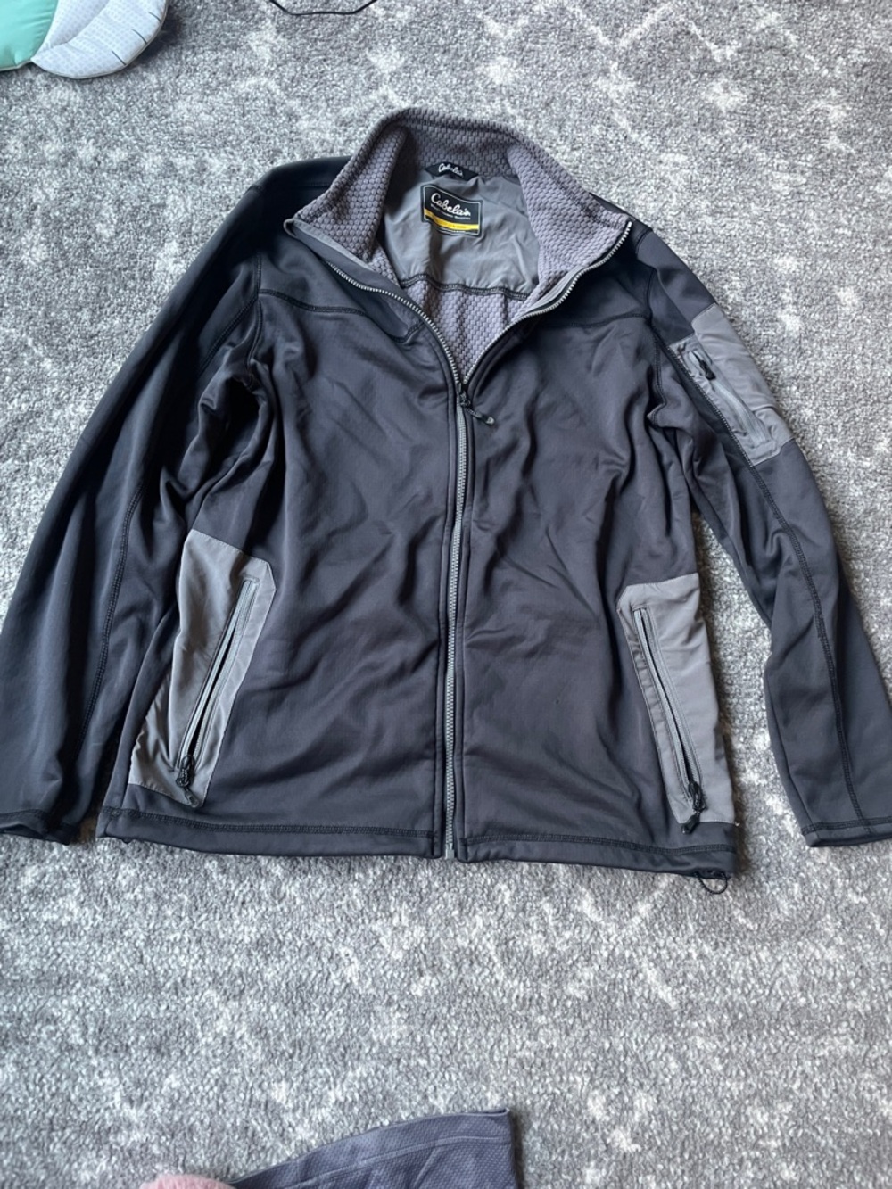 Cabela's Black and Gray Lightweight Men's Zip Jacket